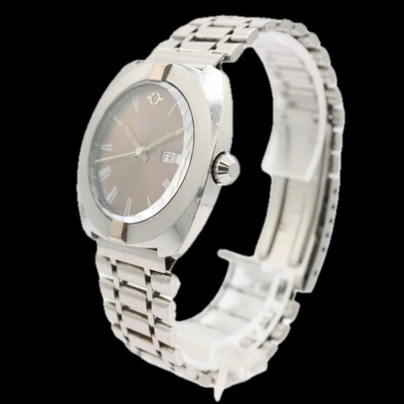 Vintage 36mm Croton Autonomic Men's Automatic Wristwatch Swiss Stainless Steel - Picture 1 of 4